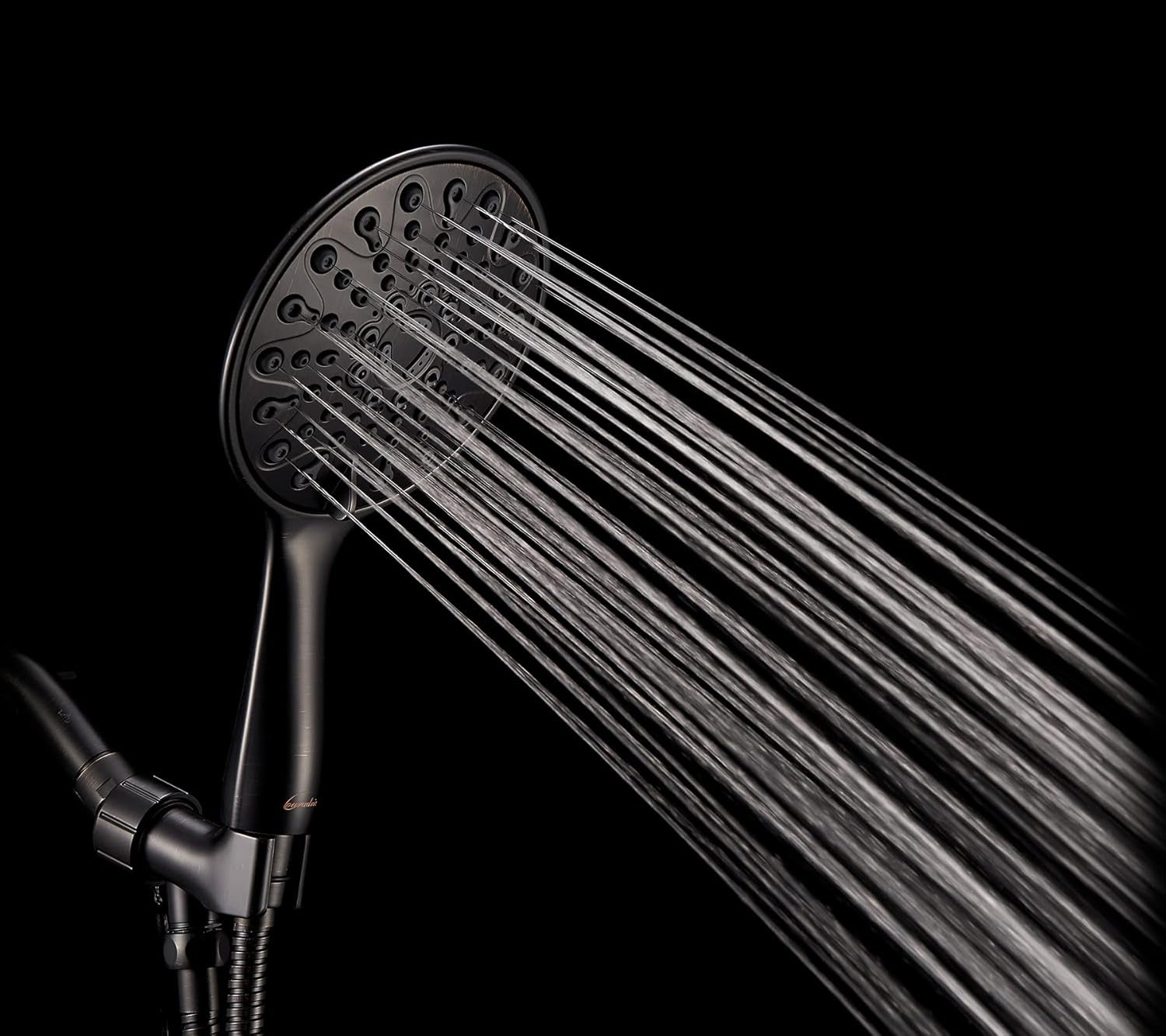 Handheld Shower Head, 6" Oil - Rubbed Bronze Face 6 Spray Setting Shower Head with High Pressure, Brass Swivel Ball Mount and Extra Long Flexible Stainless Steel Hose, 1.8 GPM for California - Love All Things Home