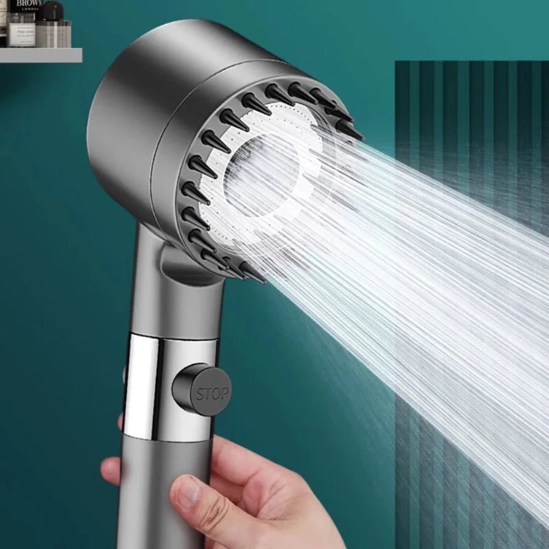 High Pressurized Filter Shower Head 3 - Mode Adjustable Spray with Massage Brush Rain Faucet Bathroom Accessories - Love All Things Home