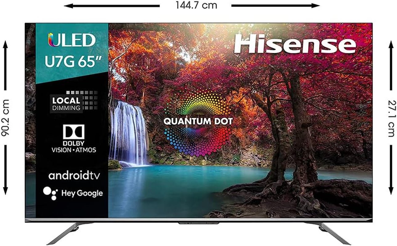 Hisense ULED Premium 65U7G QLED Series 65 - Inch Android 4K Smart TV with Alexa Compatibility, 1000 - Nit HDR10+, Dolby Vision & Atmos, 120Hz, HDMI 2.1, Game Mode Pro - Love All Things Home
