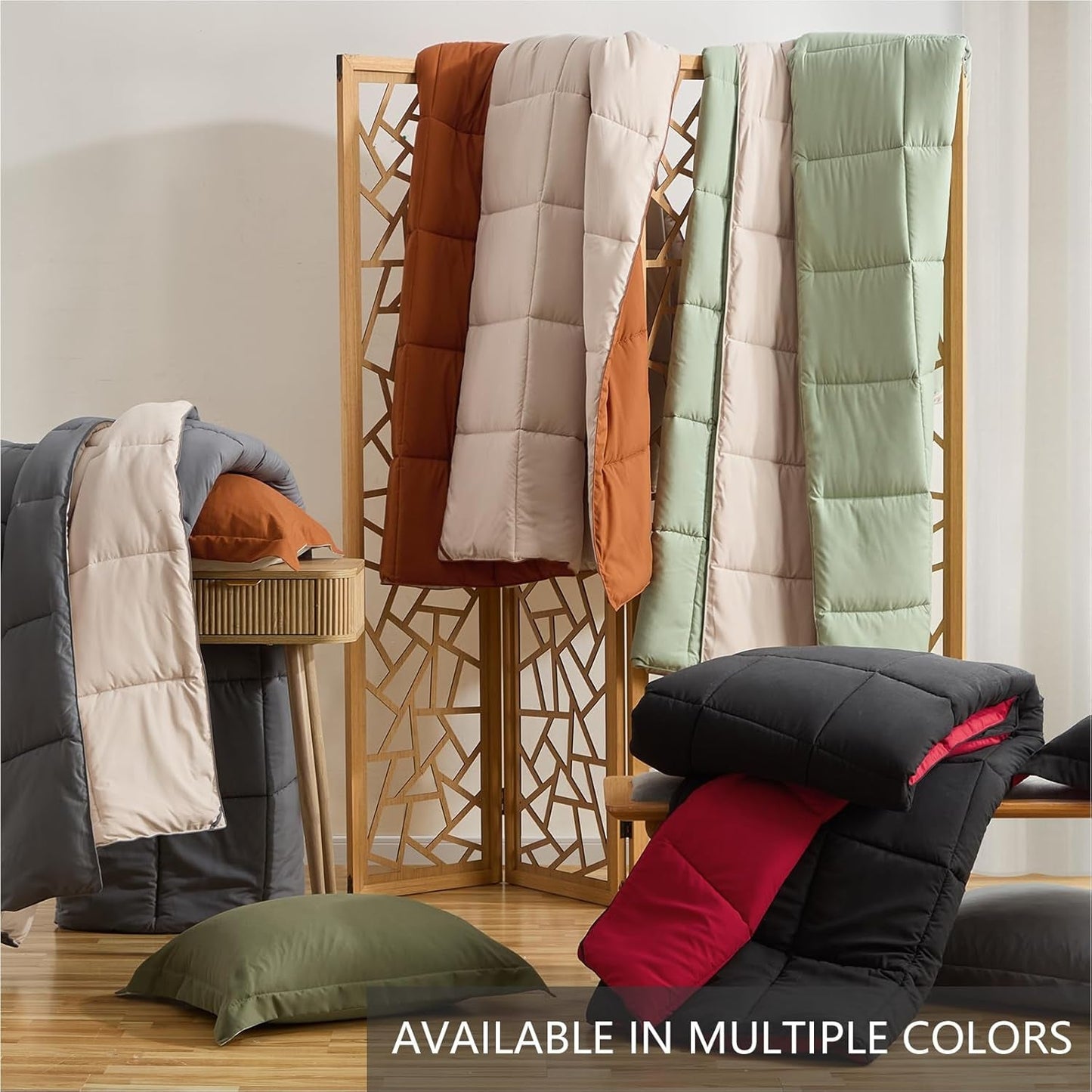 Homelike Moment King Size Comforter Set-Black, 3 Piece Sets with 2 Sham Black/Light Grey