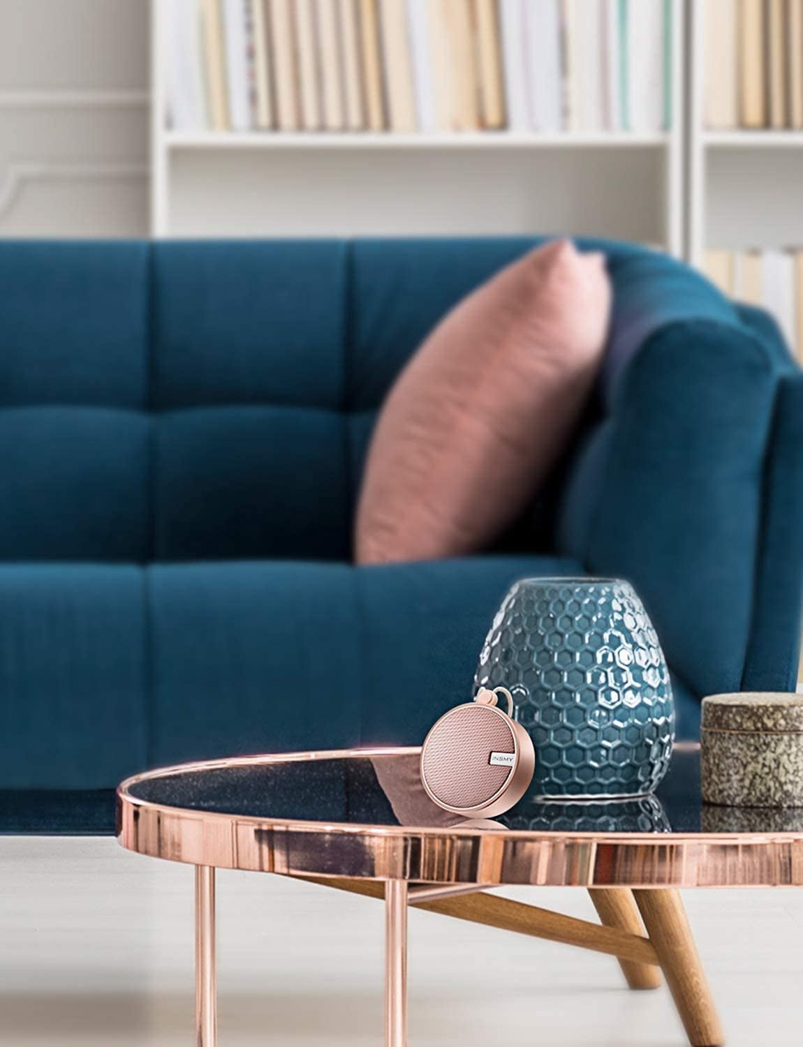 INSMY Waterproof Shower Bluetooth Speaker, Portable Small Speaker, Speakers Bluetooth Wireless Loud Clear Sound Support TF Card Suction Cup for Outdoor Kayak Canoe Beach Gift (Cashmere Pink) C12 IPX7 - Love All Things Home