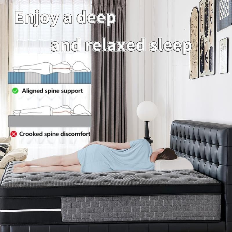 LODEIJA 8/10/12/14 Inch Twin, Full, Queen, King Mattress Memory Foam and Spring, Hybrid Mattress