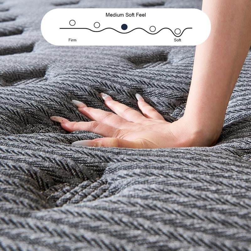 LODEIJA 8/10/12/14 Inch Twin, Full, Queen, King Mattress Memory Foam and Spring, Hybrid Mattress