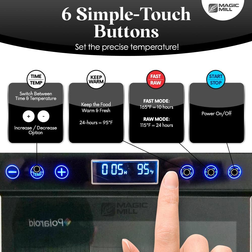Magic Mill Pro Food Dehydrator 7XL Stainless Steel Tray Dryer Digital Temp Control, ETL Approved - Love All Things Home