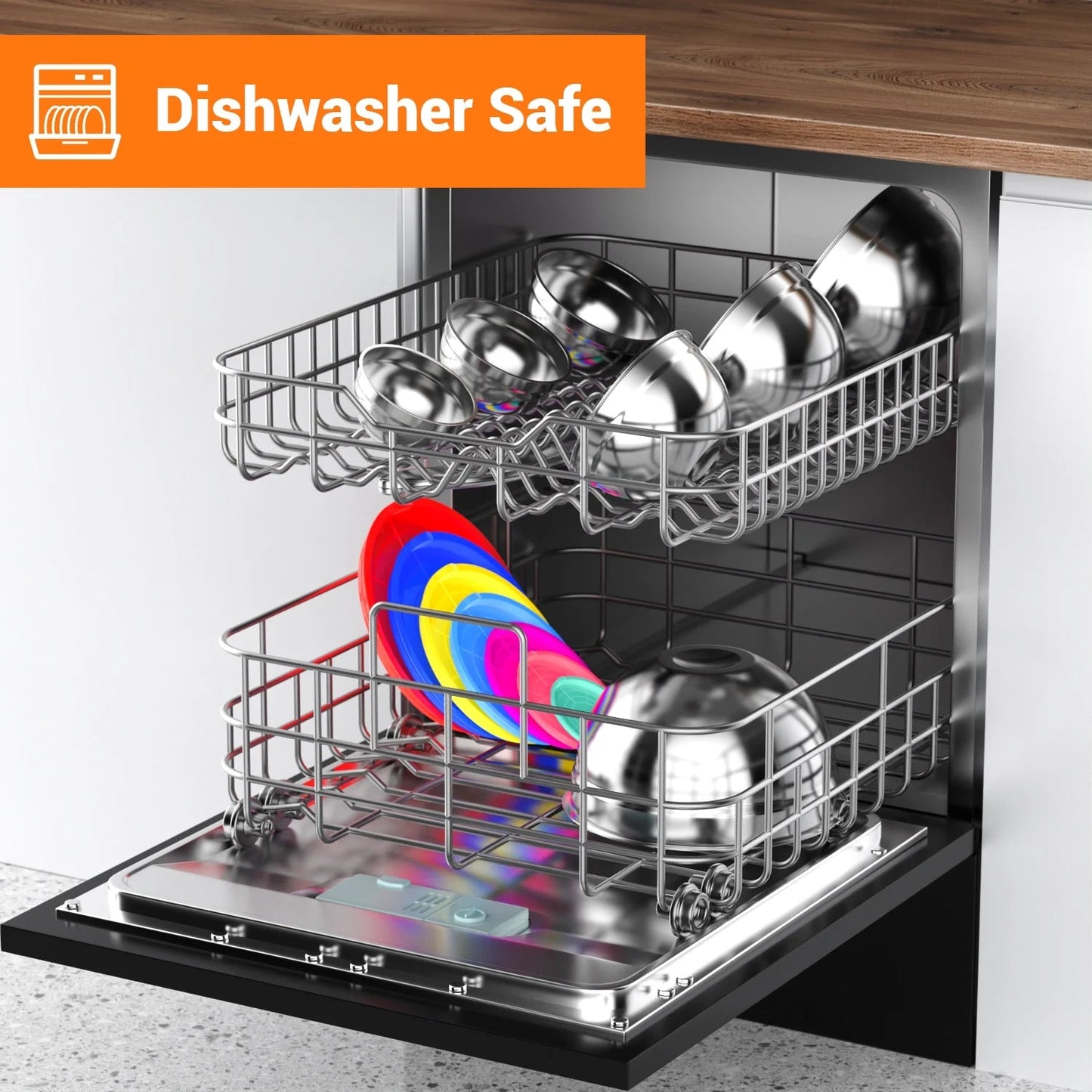 Mixing Bowls with Lids: 7 Pack Stainless Steel Mixing Bowls Set, Metal Nesting Mixing Bowls for Kitchen, 7/4.5/3.0/2.0/1.5/1.0/0.7QT, Great for Prep, Baking, Serving, Multicolor - Love All Things Home