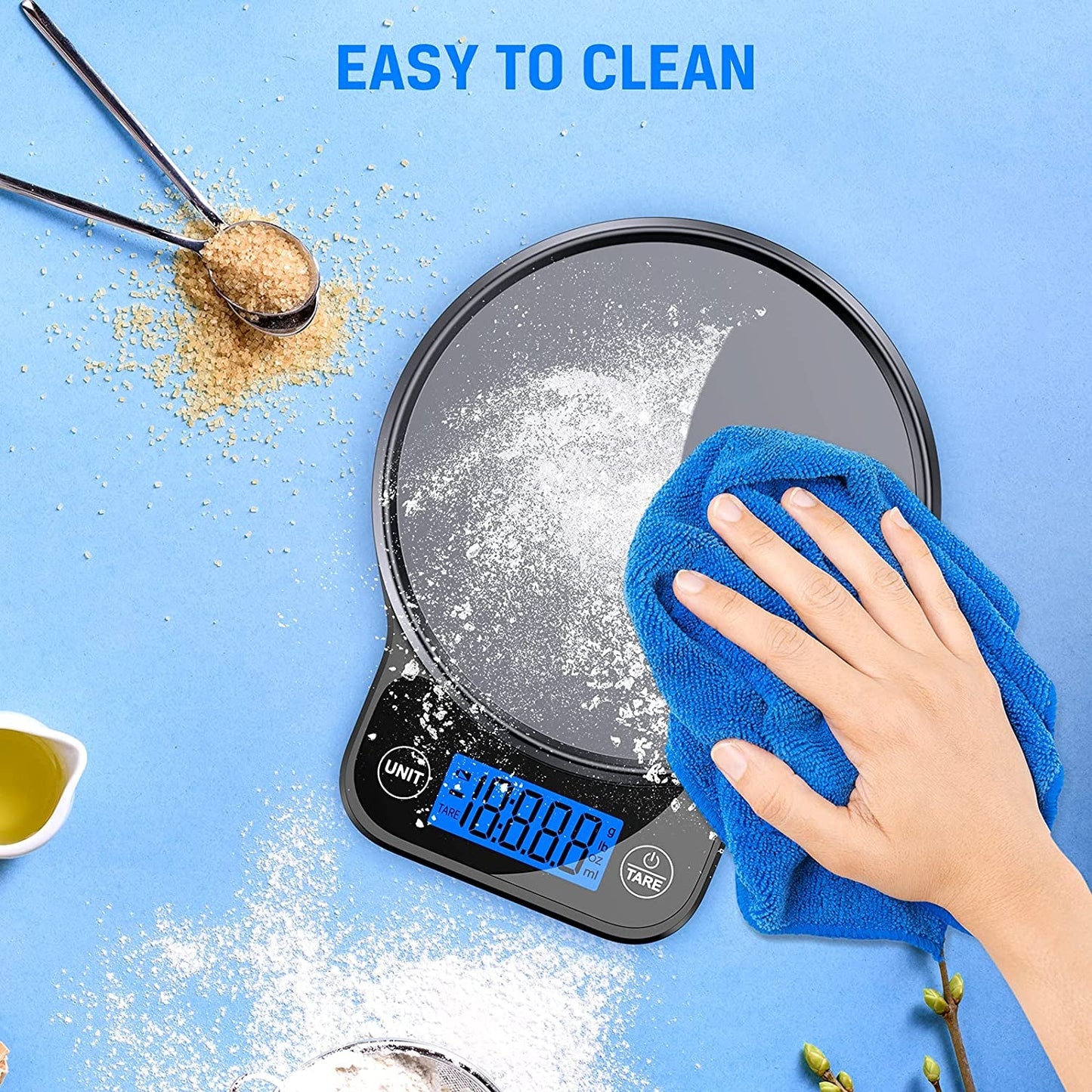 Nicewell Food Scale, Digital Kitchen Scale for Weight Loss and Cooking, Scale for Food Ounces and Grams, with Black Stainless Steel Platform and Large LCD Display - Love All Things Home