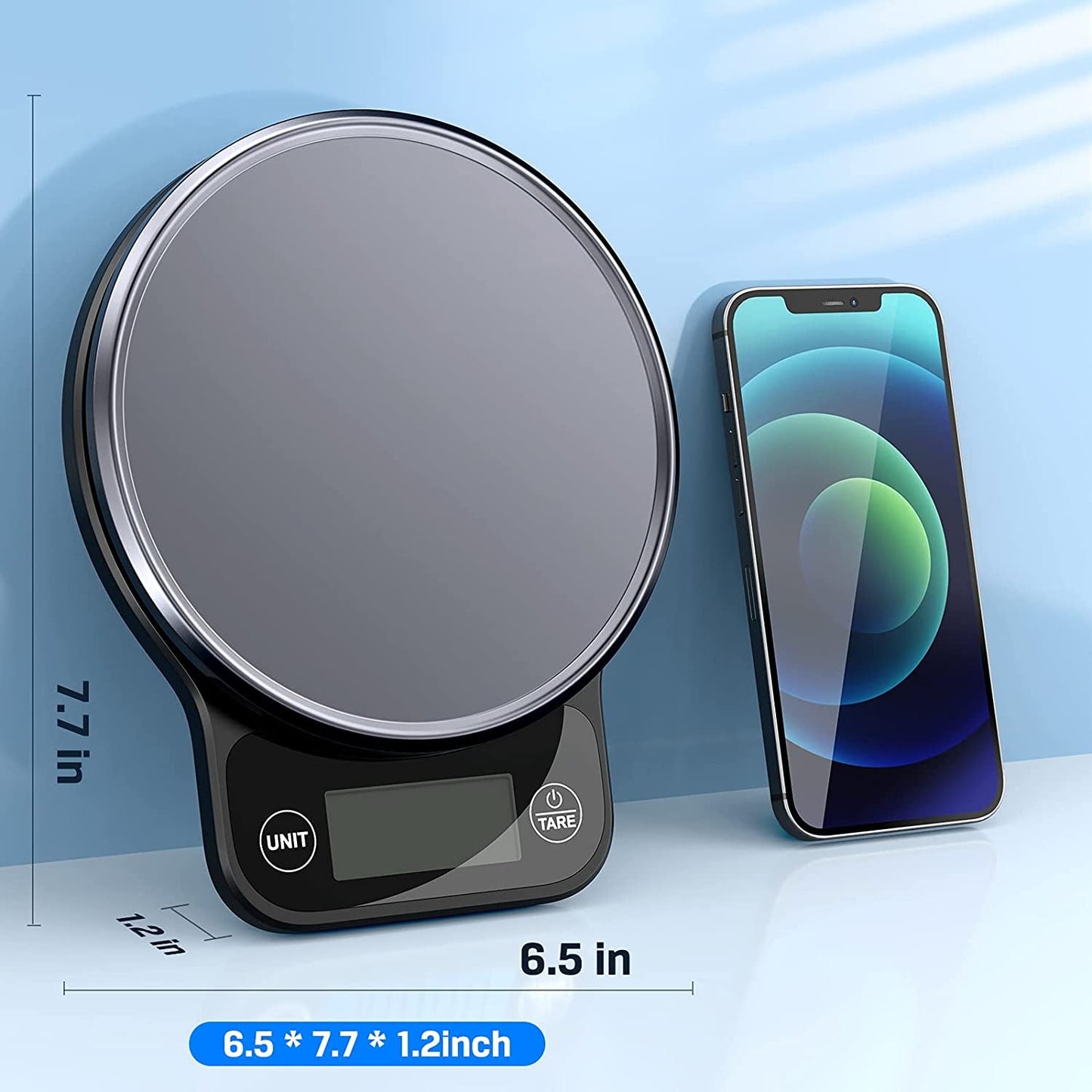 Nicewell Food Scale, Digital Kitchen Scale for Weight Loss and Cooking, Scale for Food Ounces and Grams, with Black Stainless Steel Platform and Large LCD Display - Love All Things Home