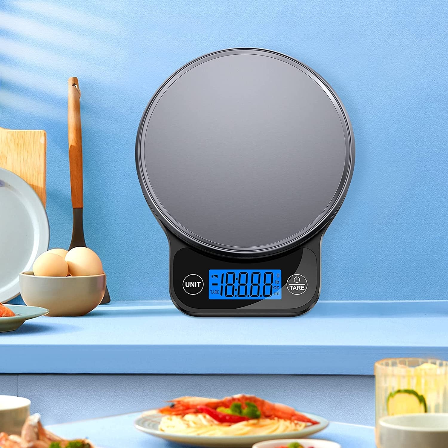 Nicewell Food Scale, Digital Kitchen Scale for Weight Loss and Cooking, Scale for Food Ounces and Grams, with Black Stainless Steel Platform and Large LCD Display - Love All Things Home