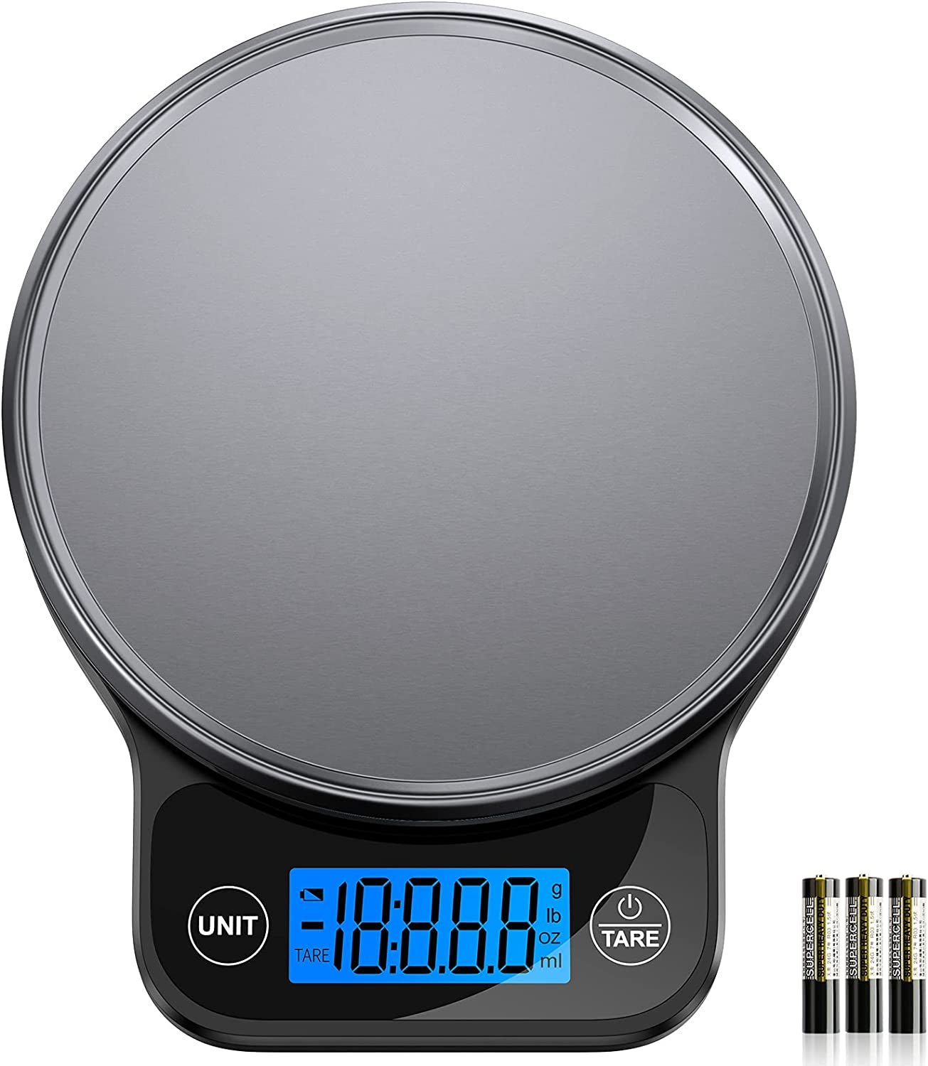 Nicewell Food Scale, Digital Kitchen Scale for Weight Loss and Cooking, Scale for Food Ounces and Grams, with Black Stainless Steel Platform and Large LCD Display - Love All Things Home