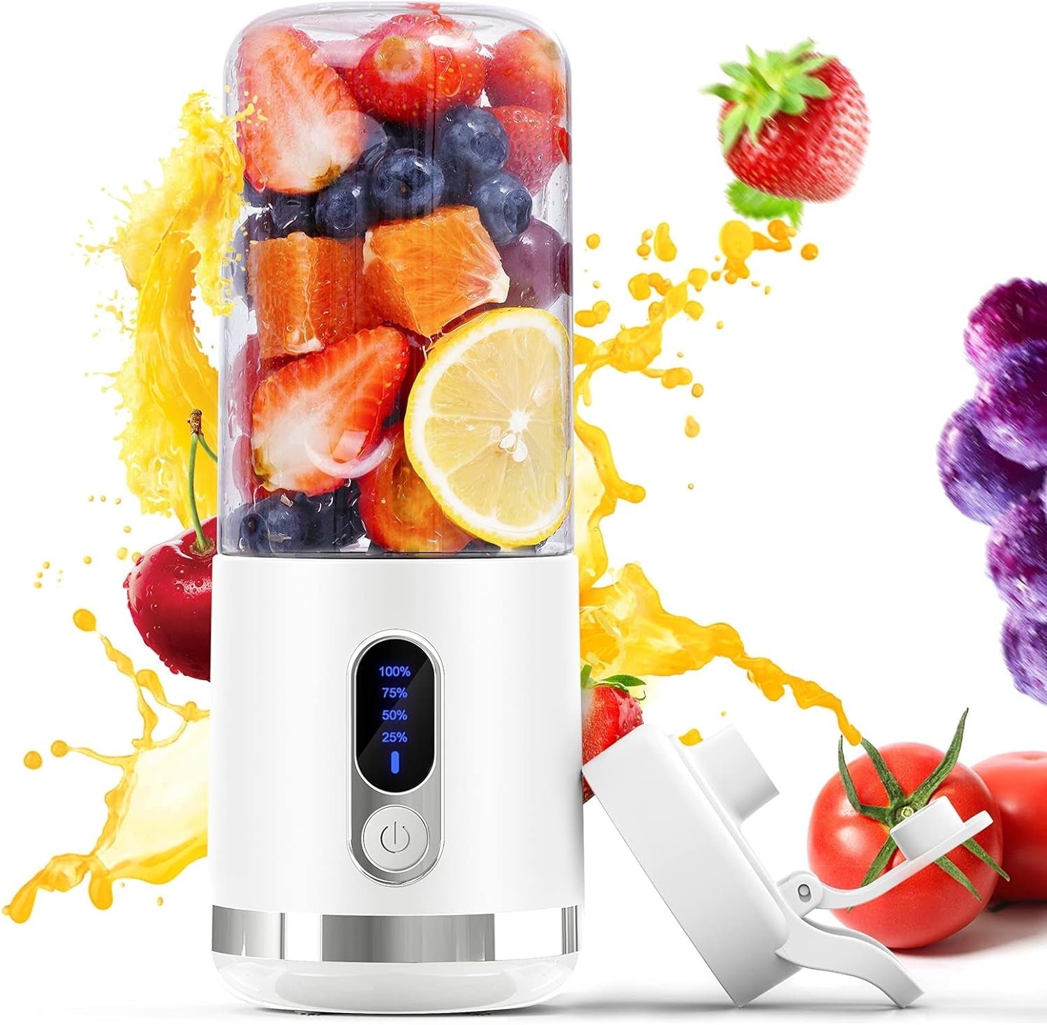 Portable Blender, Smart LCD Display Personal Size Blender USB Rechargeable for Shakes and Smoothies, 15.2Oz Fruit Juice Mixer with Six Blades, Mini Blender to Go Sports,Travel, Office, Gym - Love All Things Home