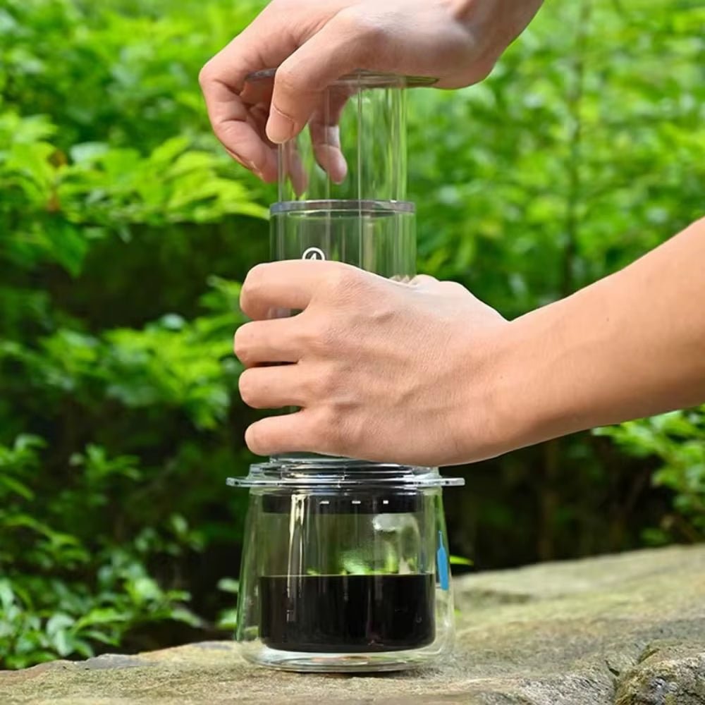 Portable Coffee Kettle Transparent French Style Press Coffee Pot Light Weight Anti - Slip Hand Pour Coffee Maker Outdoor - Love All Things Home