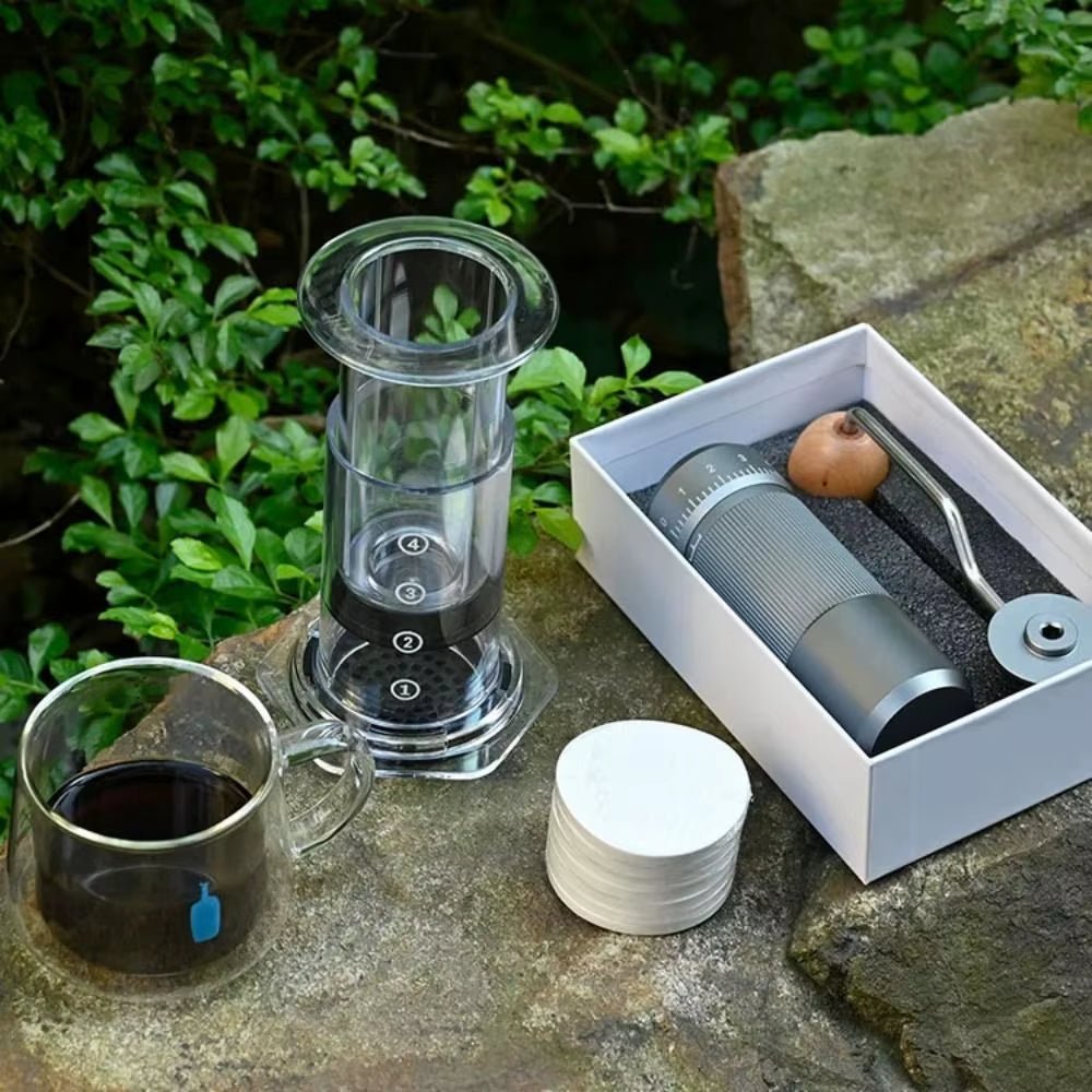 Portable Coffee Kettle Transparent French Style Press Coffee Pot Light Weight Anti - Slip Hand Pour Coffee Maker Outdoor - Love All Things Home