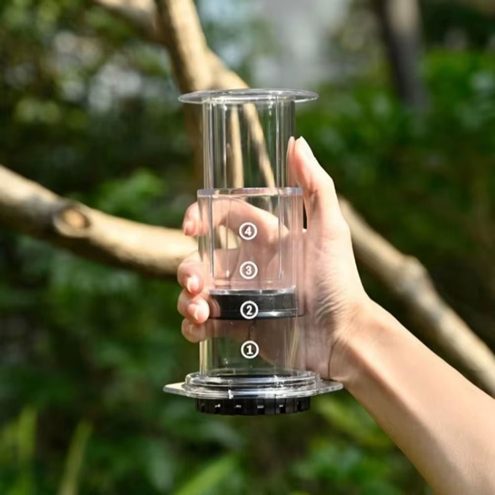 Portable Coffee Kettle Transparent French Style Press Coffee Pot Light Weight Anti - Slip Hand Pour Coffee Maker Outdoor - Love All Things Home