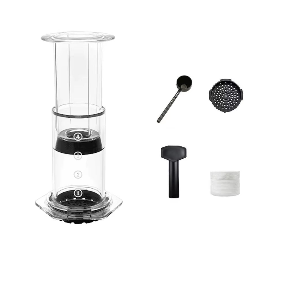 Portable Coffee Kettle Transparent French Style Press Coffee Pot Light Weight Anti - Slip Hand Pour Coffee Maker Outdoor - Love All Things Home