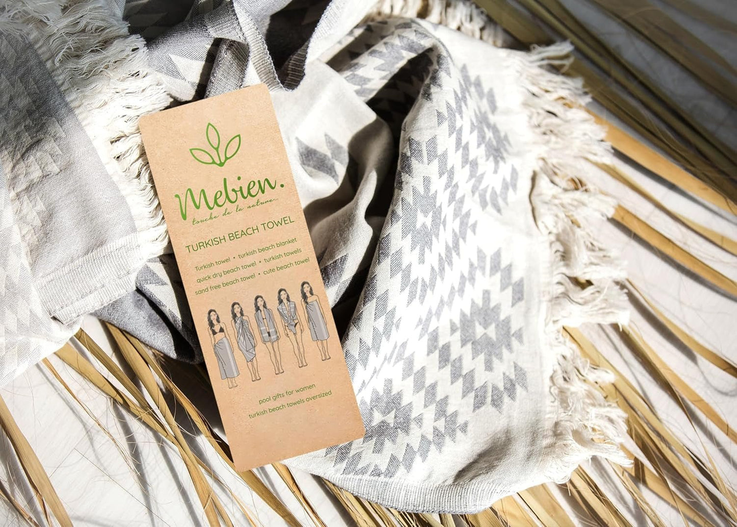 Premium Turkish Beach Towel – 35"X67" Lightweight Quick Dry Towel – 100% Cotton Sand - Free Turkish Towels – Vintage Dark Grey - Love All Things Home