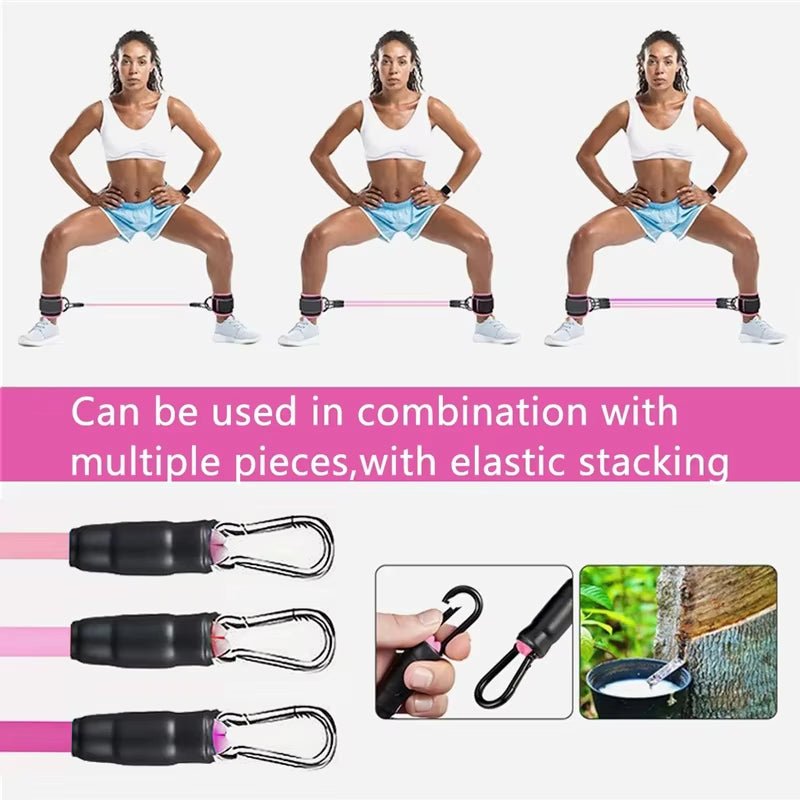 Resistance Band Set Ankle Straps Workout Exercise Yoga Elastic Fitness Bands - Love All Things Home