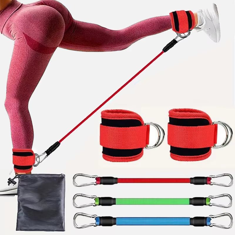Resistance Band Set Ankle Straps Workout Exercise Yoga Elastic Fitness Bands - Love All Things Home