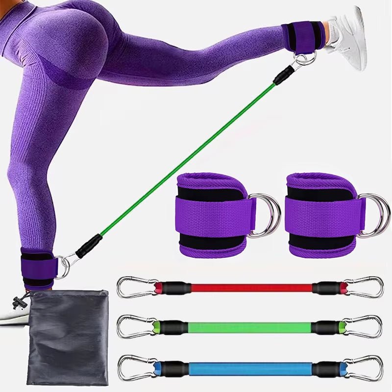 Resistance Band Set Ankle Straps Workout Exercise Yoga Elastic Fitness Bands - Love All Things Home