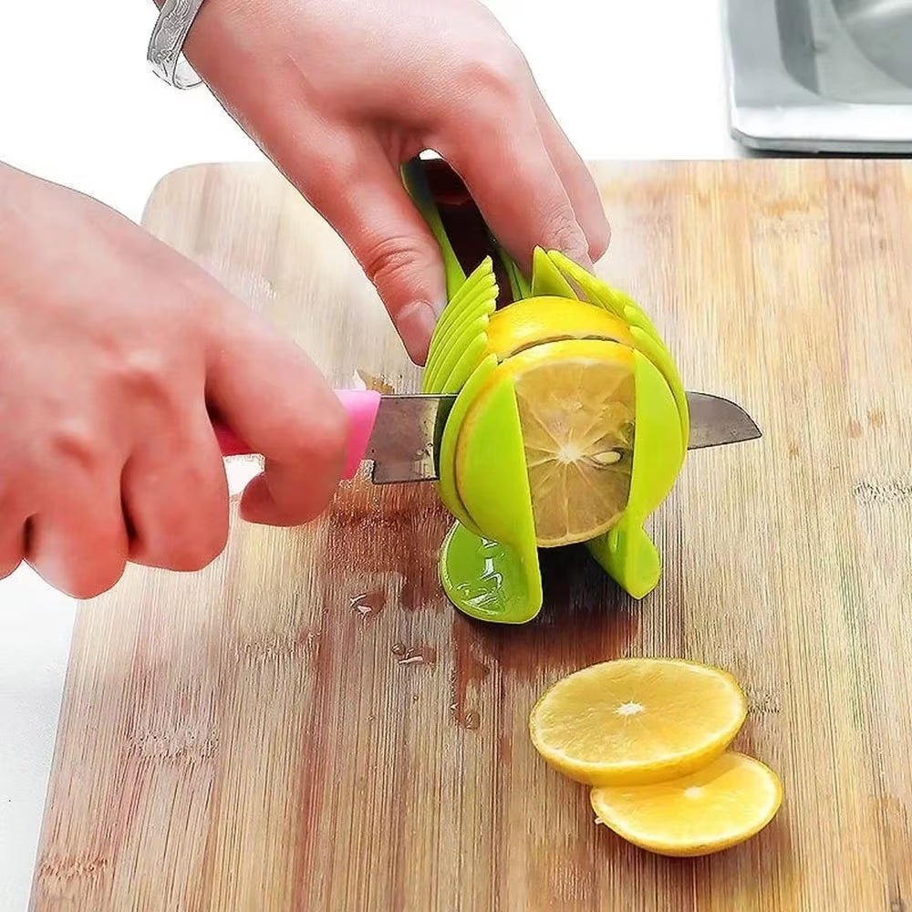 Round Slicing Clamp Handheld Lemon Slicer Fruit Cutter Multi - Functional Food Clip Creative Slicer Easy to Clean Dishwasher Safe - Love All Things Home