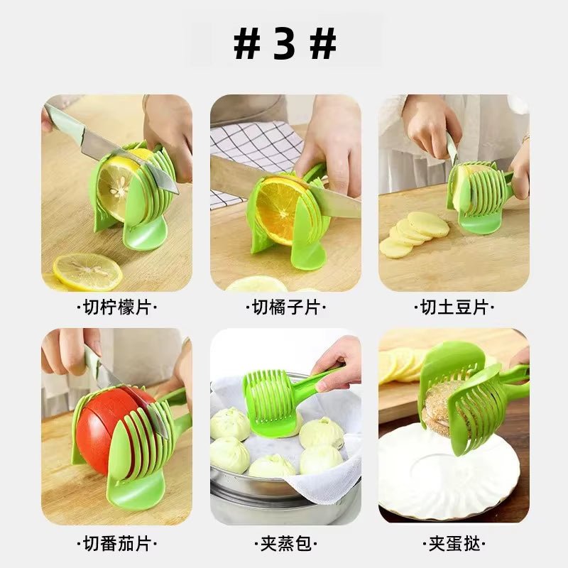 Round Slicing Clamp Handheld Lemon Slicer Fruit Cutter Multi - Functional Food Clip Creative Slicer Easy to Clean Dishwasher Safe - Love All Things Home