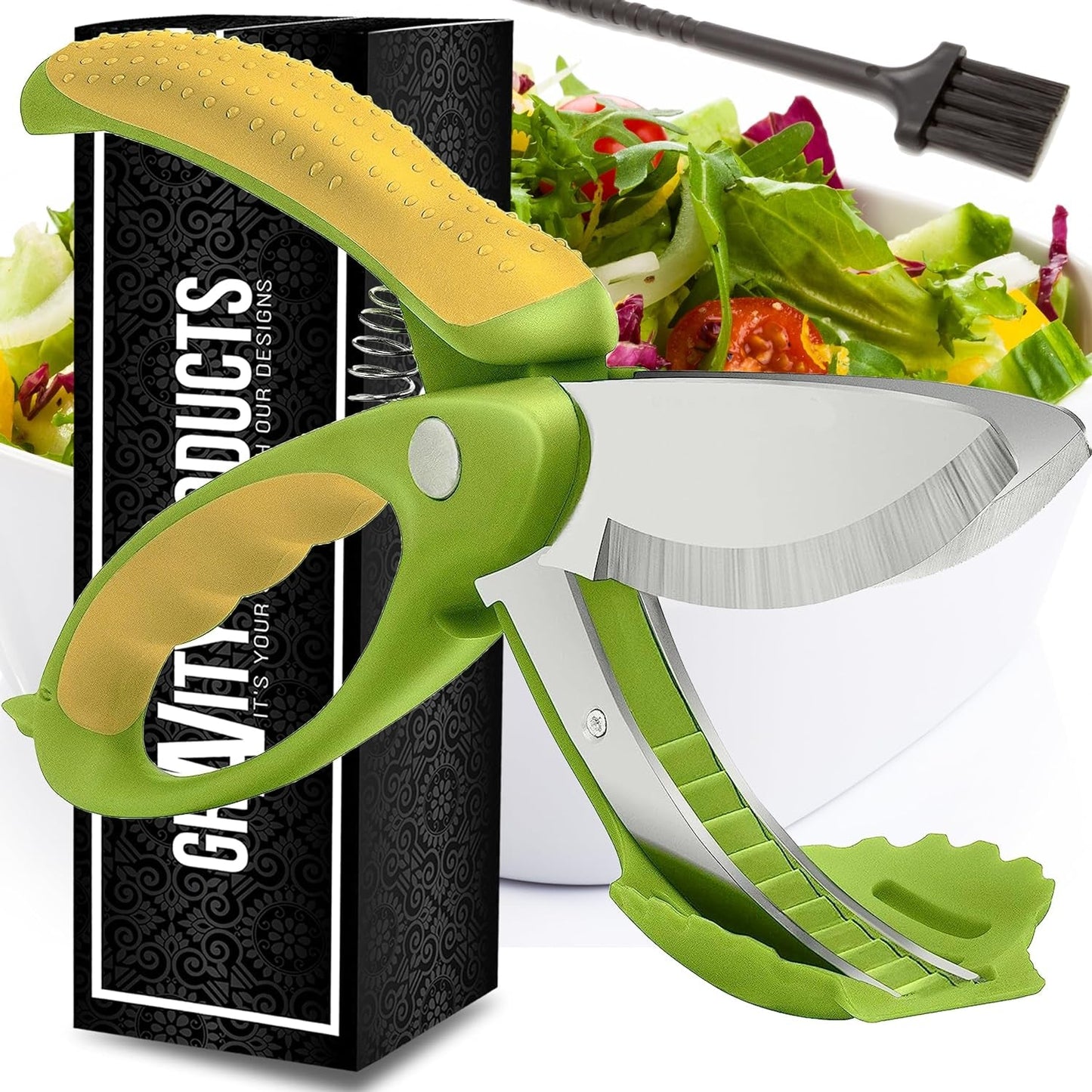 Salad Scissors - 2 - In - 1 Food Chopper and Kitchen Shears Ergonomic Handle - Love All Things Home