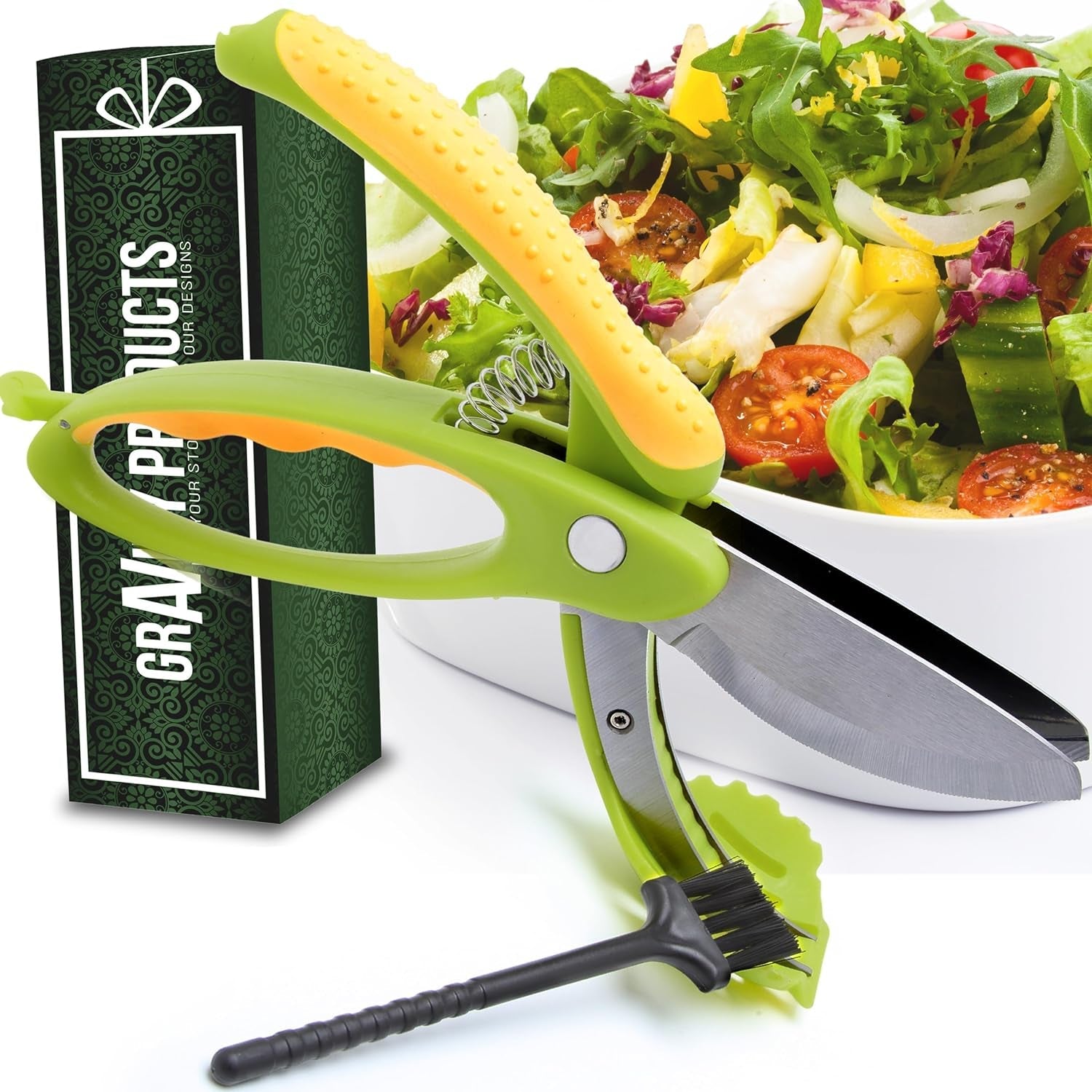 Salad Scissors - 2 - In - 1 Food Chopper and Kitchen Shears Ergonomic Handle - Love All Things Home