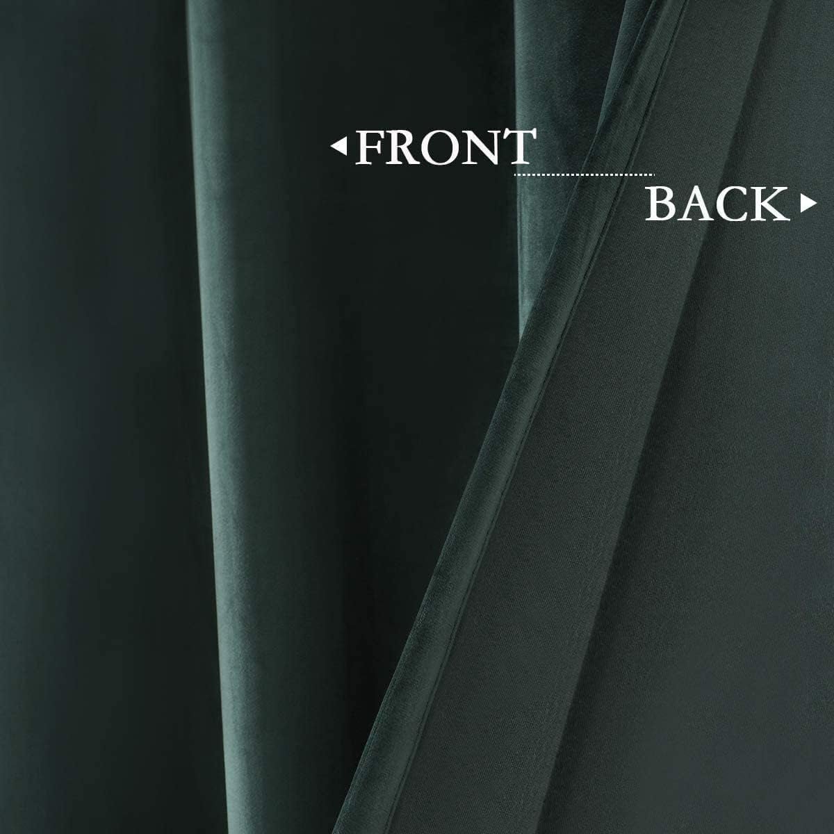 SPXTEX Green Velvet Blackout Curtains - 84 Inch Long Grommet Velvet Window Curtain Panels - Set of 2 Heat Insulated, Thermal Light Blocking Panels for Bedroom - Love All Things Home