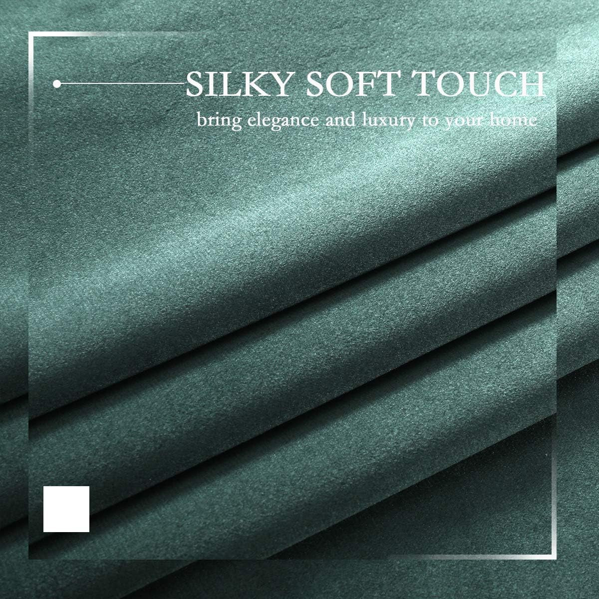 SPXTEX Green Velvet Blackout Curtains - 84 Inch Long Grommet Velvet Window Curtain Panels - Set of 2 Heat Insulated, Thermal Light Blocking Panels for Bedroom - Love All Things Home