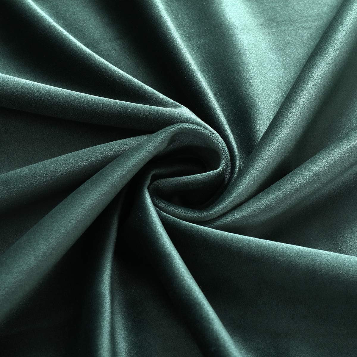 SPXTEX Green Velvet Blackout Curtains - 84 Inch Long Grommet Velvet Window Curtain Panels - Set of 2 Heat Insulated, Thermal Light Blocking Panels for Bedroom - Love All Things Home