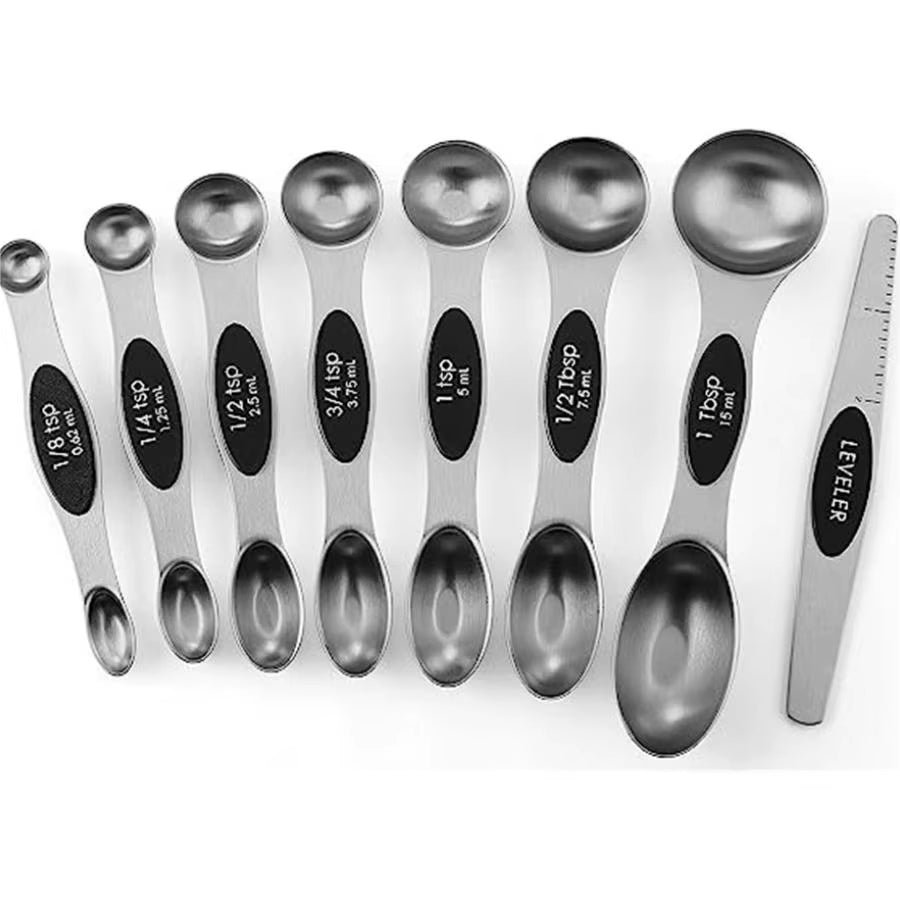 Stainless Steel Magnetic Measuring Spoons Set Heavy Duty Metal Kitchen Gadgets for Baking & Cooking, Fits in Most Kitchen Spice - Love All Things Home