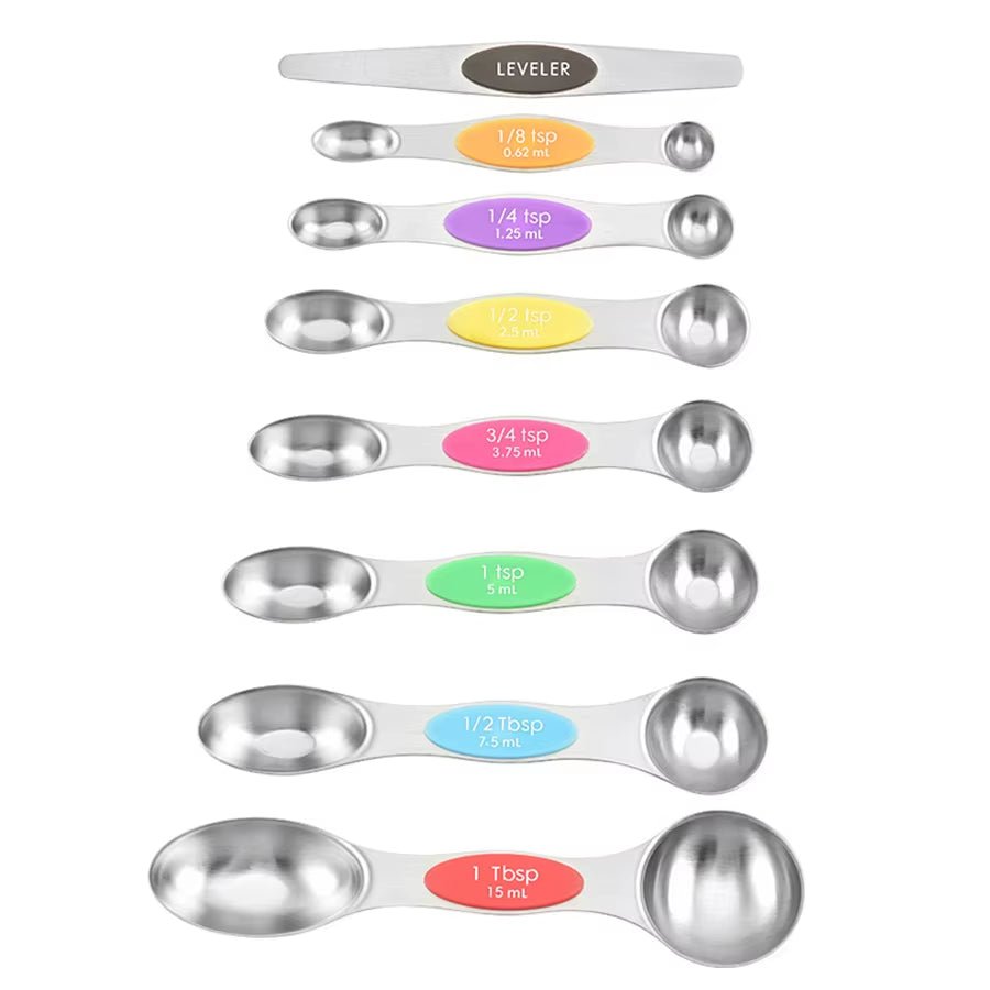 Stainless Steel Magnetic Measuring Spoons Set Heavy Duty Metal Kitchen Gadgets for Baking & Cooking, Fits in Most Kitchen Spice - Love All Things Home