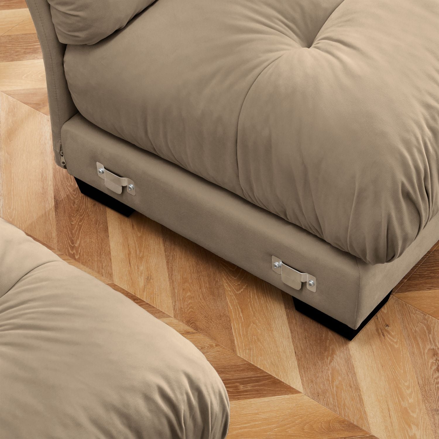 Super Comfort Oversized Modular Velvet Sectional Sofa Couch with Movable Ottoman,Corner Sectional with Bolstered Armrests, Deep Seat Cloud Couch, Convertible L Shaped Couch for Living Room Camel - Love All Things Home