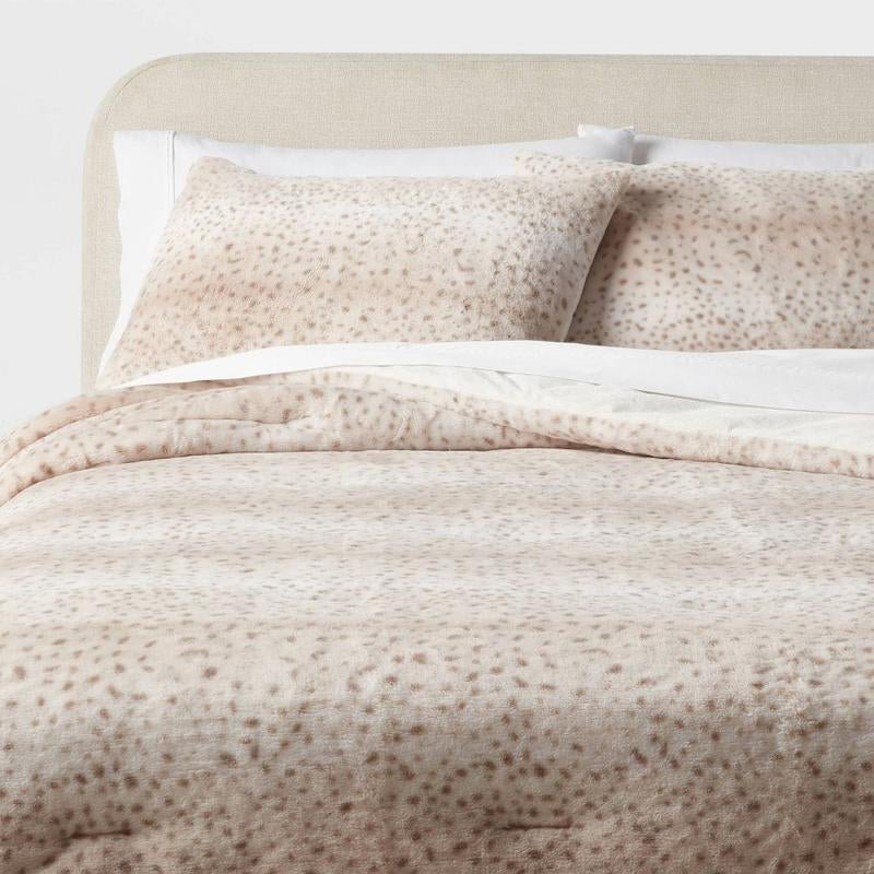 Threshold Luxe Faux - Fur Comforter & Sham Set Lightweight - Love All Things Home