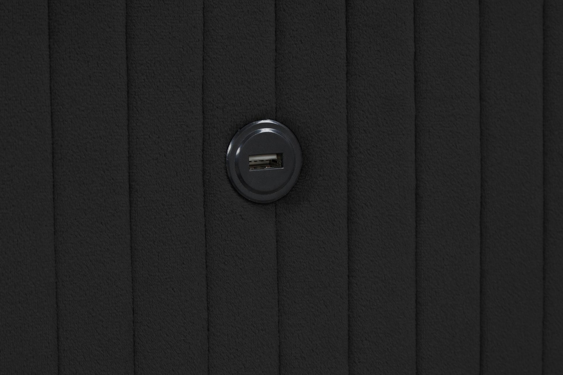 Upholstery Wooden King Bed with Ambient lighting in Black Velvet Finish - Love All Things Home