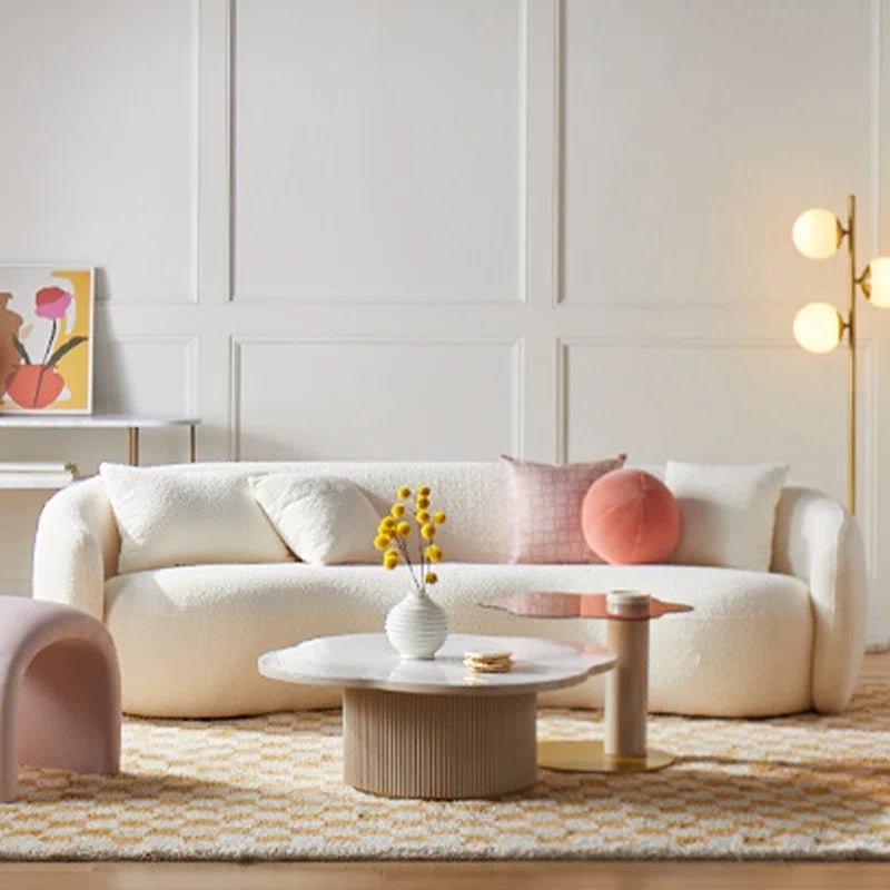 Yazgur 93.6" Curved Modern Upholstered Sofa - Love All Things Home