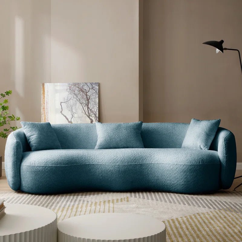 Yazgur 93.6" Curved Modern Upholstered Sofa - Love All Things Home