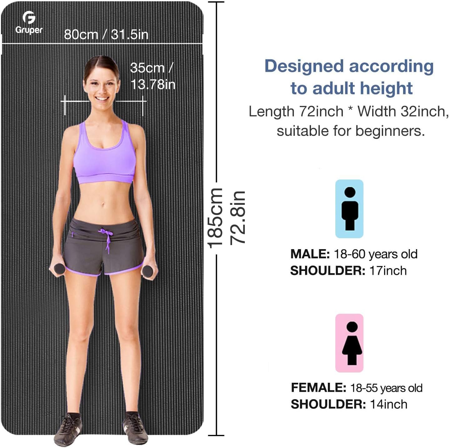 Yoga Mat Non Slip NBR Thick Yoga Mat and Carrying Strap and Bag - Love All Things Home