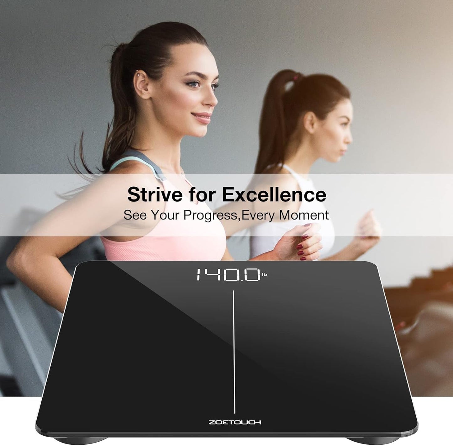 ZOETOUCH Bluetooth BMI Weighing Scale, Body Weight Scale, Smart Digital Bathroom Scales, 400 Lbs, Body Tape Measure and Batteries Included - Love All Things Home