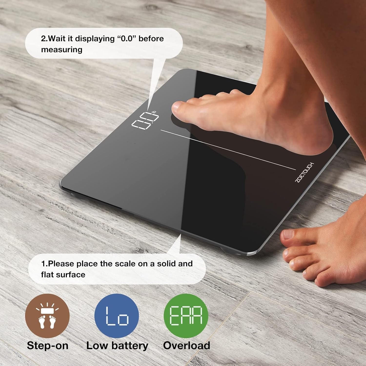 ZOETOUCH Bluetooth BMI Weighing Scale, Body Weight Scale, Smart Digital Bathroom Scales, 400 Lbs, Body Tape Measure and Batteries Included - Love All Things Home
