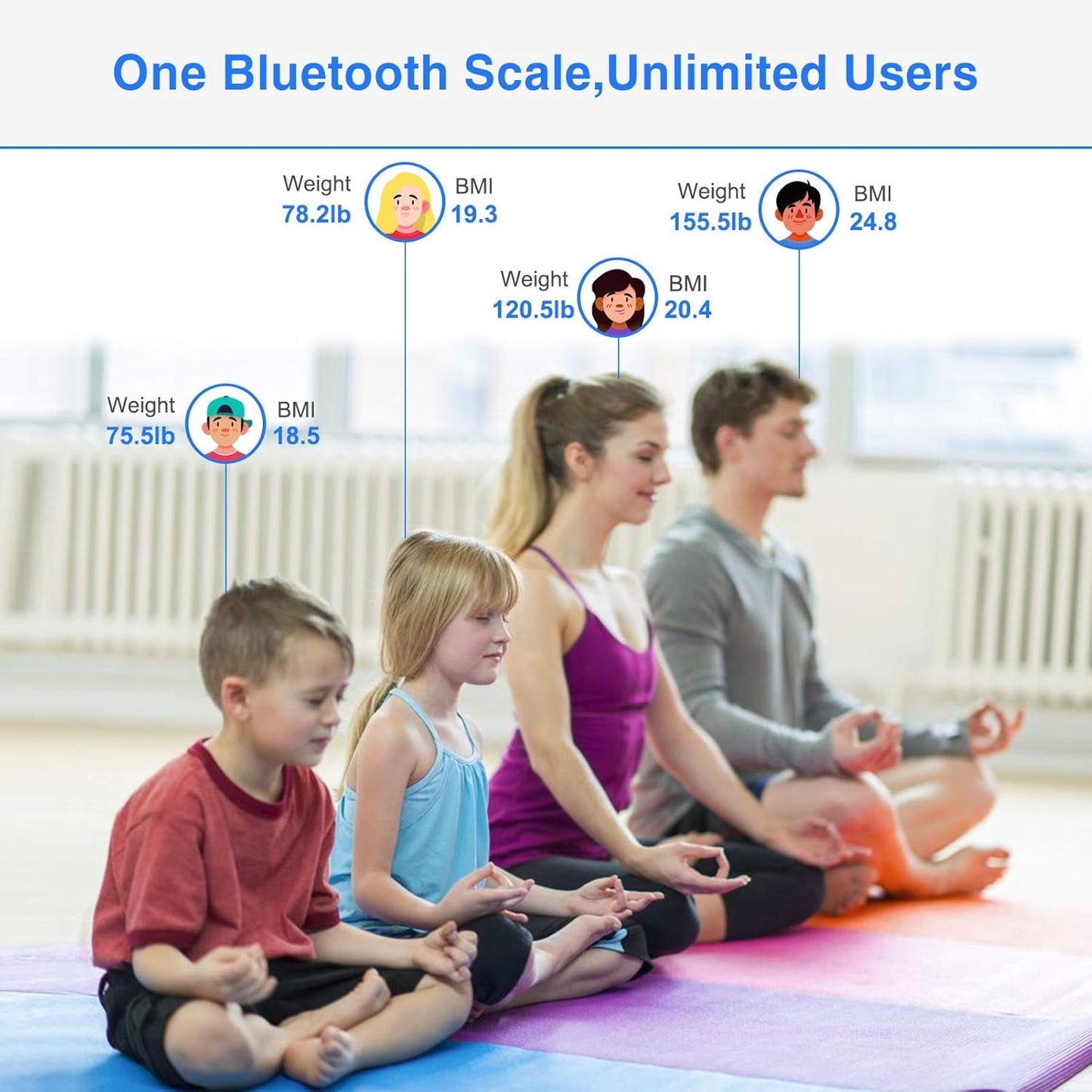 ZOETOUCH Bluetooth BMI Weighing Scale, Body Weight Scale, Smart Digital Bathroom Scales, 400 Lbs, Body Tape Measure and Batteries Included - Love All Things Home