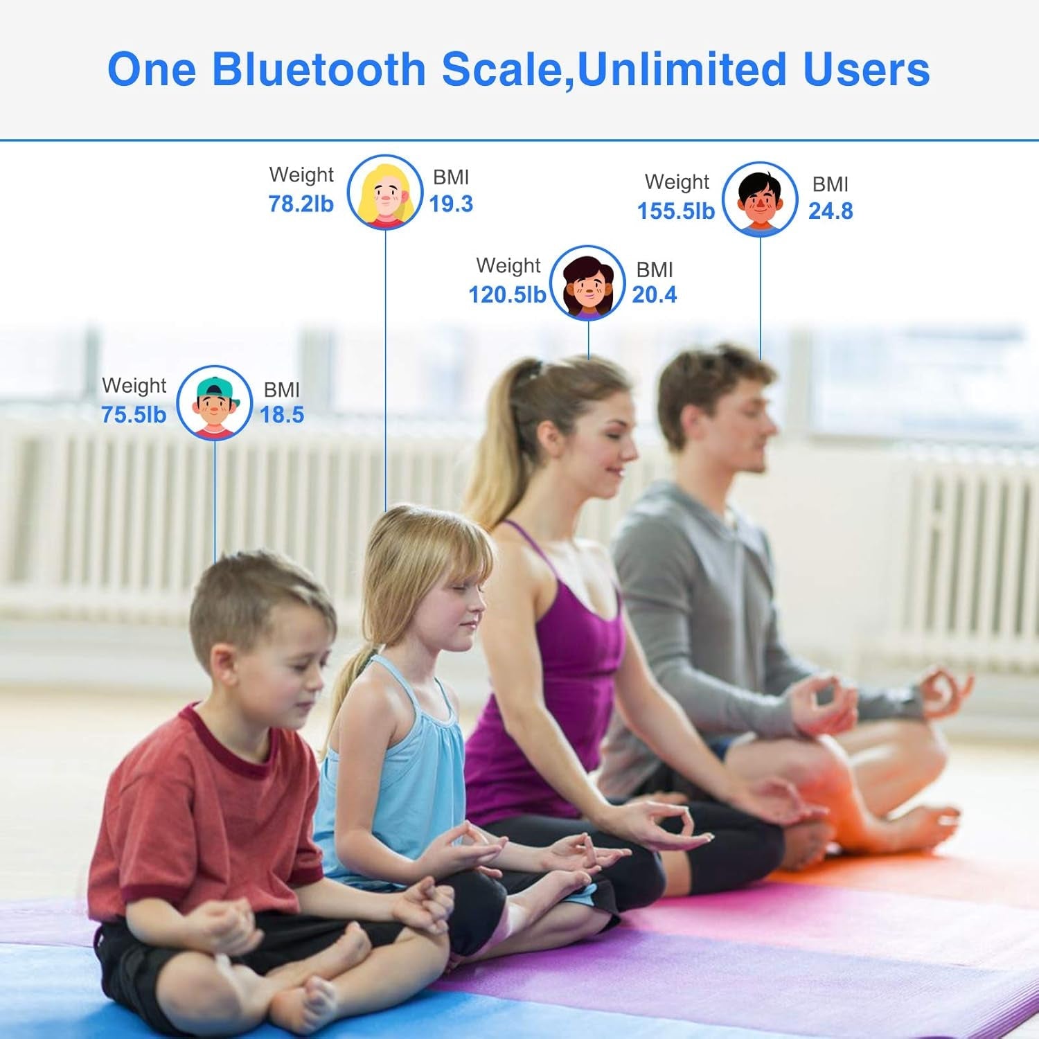 ZOETOUCH Bluetooth BMI Weighing Scale, Body Weight Scale, Smart Digital Bathroom Scales, 400 Lbs, Body Tape Measure and Batteries Included - Love All Things Home